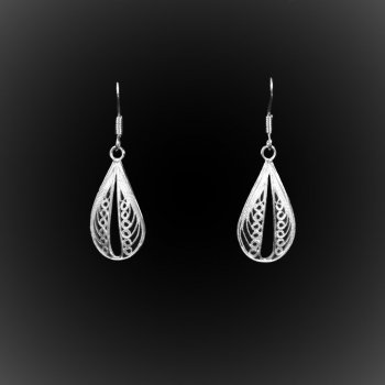 Boucles d'oreilles Ovales en broderie d'argent Boucles d'oreilles Ovales en broderie d'argent