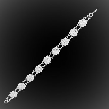 Bracelet Fleur d'étoiles en broderie d'argent Bracelet Fleur d'étoiles en broderie d'argent