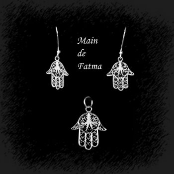 Duo Main de Fatma en broderie d'argent Duo Main de Fatma en broderie d'argent