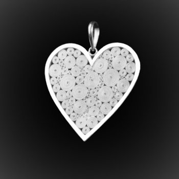 Pendentif Amour à l'infini en broderie d'argent Pendentif Amour à l'infini en broderie d'argent