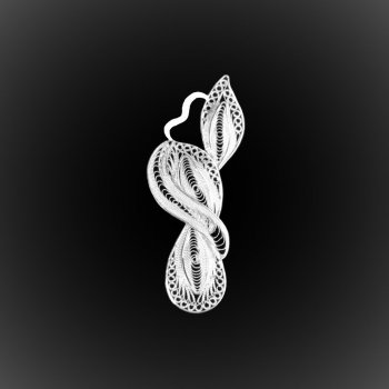 Pendentif Feuillage en broderie d'argent Pendentif Feuillage en broderie d'argent