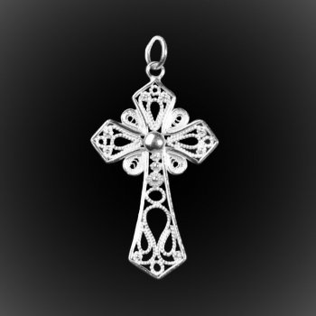 Pendentif Ancient Cross en broderie d'argent Pendentif Ancient Cross en broderie d'argent