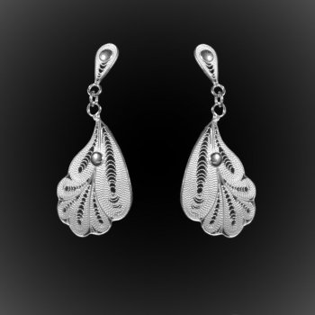 Boucles d'oreilles Poseidon en broderie d'argent Boucles d'oreilles Poseidon en broderie d'argent