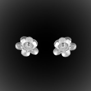 Clous d'oreilles Pushing Daisies en broderie d'argent Clous d'oreilles Pushing Daisies en broderie d'argent