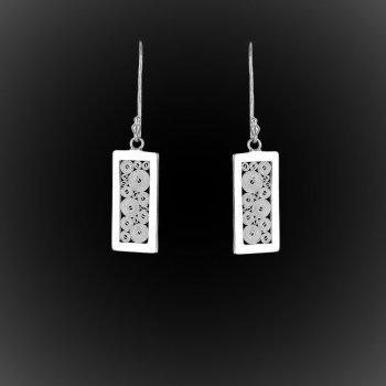 Boucles d'oreilles Rectangular en broderie d'argent Boucles d'oreilles Rectangular en broderie d'argent