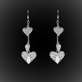Boucles d'oreilles Fou de toi en broderie d'argent Boucles d'oreilles Fou de toi en broderie d'argent