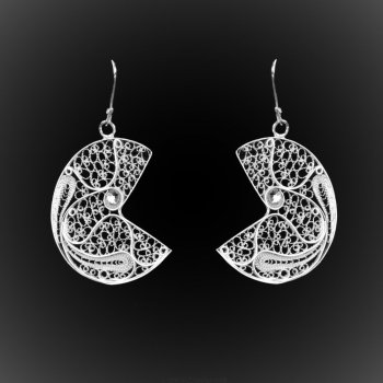 Boucles d'oreilles Pacman en broderie d'argent Boucles d'oreilles Pacman en broderie d'argent