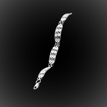 Bracelet Charnière d'argent brodé Bracelet Charnière d'argent brodé