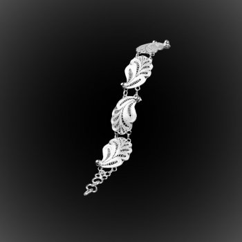 Bracelet Poseidon en broderie d'argent Bracelet Poseidon en broderie d'argent