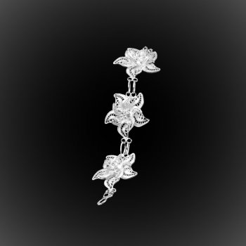 Bracelet Nénuphar en broderie d'argent Bracelet Nénuphar en broderie d'argent