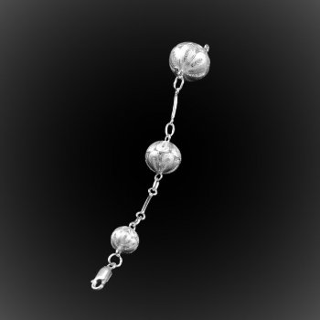 Bracelet Tibétain sur axe en broderie d'argent Bracelet Tibétain sur axe en broderie d'argent