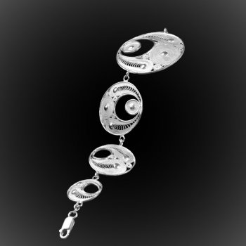 Bracelet Eclipse en broderie d'argent Bracelet Eclipse en broderie d'argent