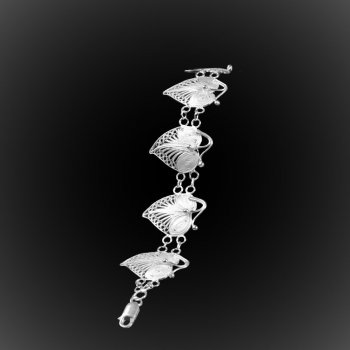 Bracelet Love Me en broderie d'argent Bracelet Love Me en broderie d'argent