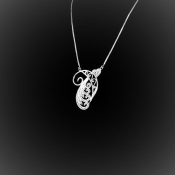 Collier Cascade infinie d'argent brodé Collier Cascade infinie d'argent brodé