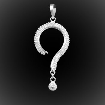 Pendentif Guess What ? en broderie d'argent Pendentif Guess What ? en broderie d'argent