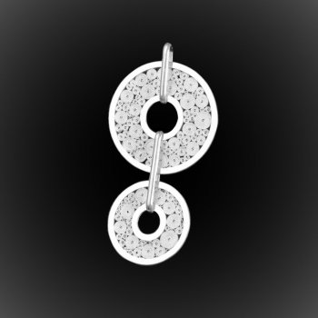 Pendentif Saturnus double en broderie d'argent Pendentif Saturnus double en broderie d'argent