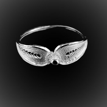 Bague Feuille perlée en filigrane d'argent Bague Feuille perlée en filigrane d'argent