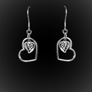 Boucles d'oreilles Penchant pour l'argent brodé Boucles d'oreilles Penchant pour l'argent brodé