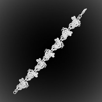 Bracelet Entrelacs en broderie d'argent Bracelet Entrelacs en broderie d'argent